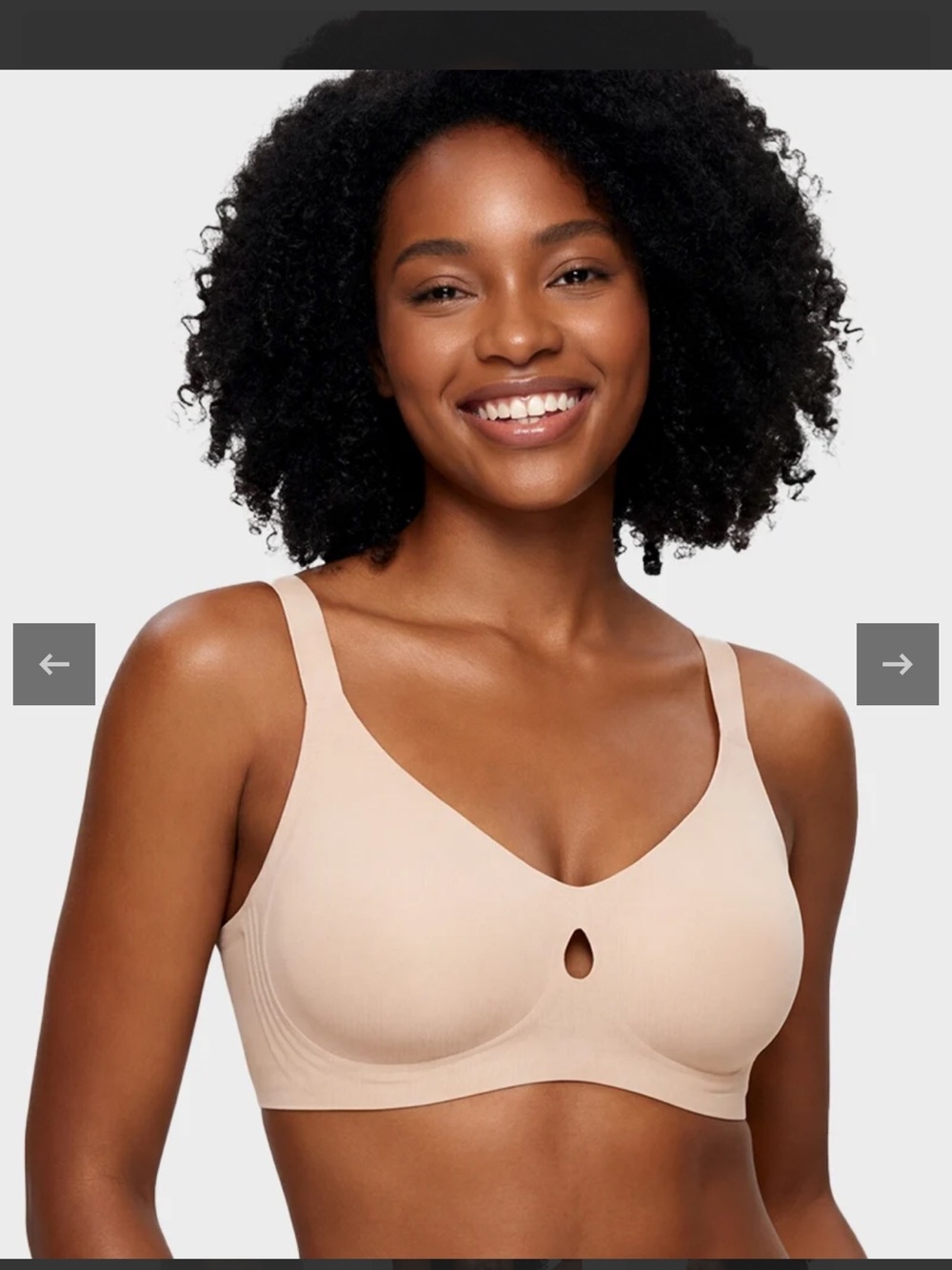 Shecurve Wireless Nude Comfort Bra with Keyhole Detail